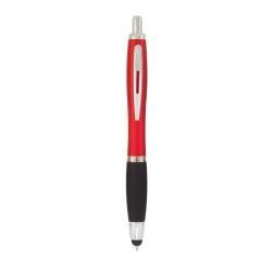 Bolígrafo aluminio con puntero táctil color rojo